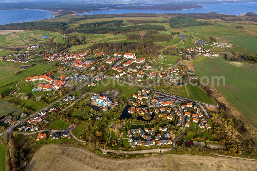 Göhren-Lebbin from the bird's eye view: Hotel Castle Fleesensee in Goehren-Lebbin in Mecklenburg - Western Pomerania