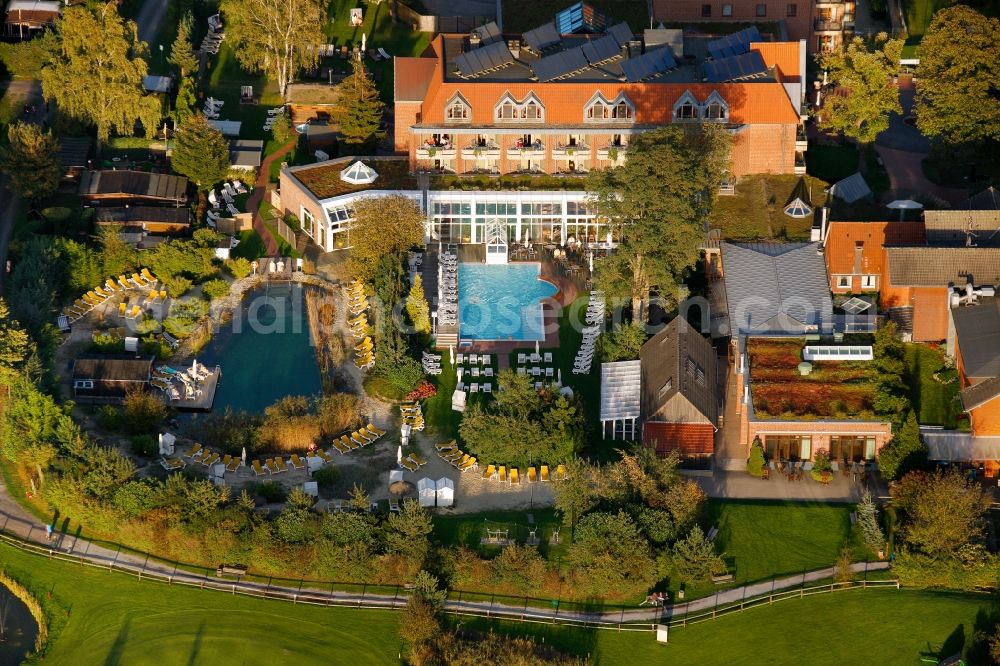 Aerial image Datteln - Hotel complex Jammertal Resort with swimming pools of Schnieder e.K. in Datteln in North Rhine-Westphalia