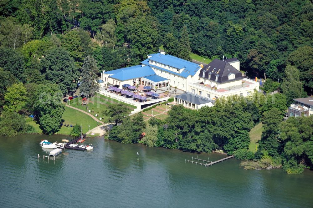 Aerial image Dienstdorf-Radlow - View of the Hotel am See at Scharmützelsee in Diensdorf-Radlow in Brandenburg