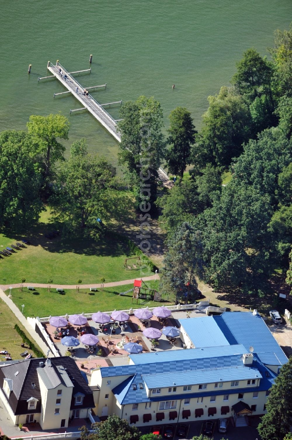 Aerial image Dienstdorf-Radlow - View of the Hotel am See at Scharmützelsee in Diensdorf-Radlow in Brandenburg