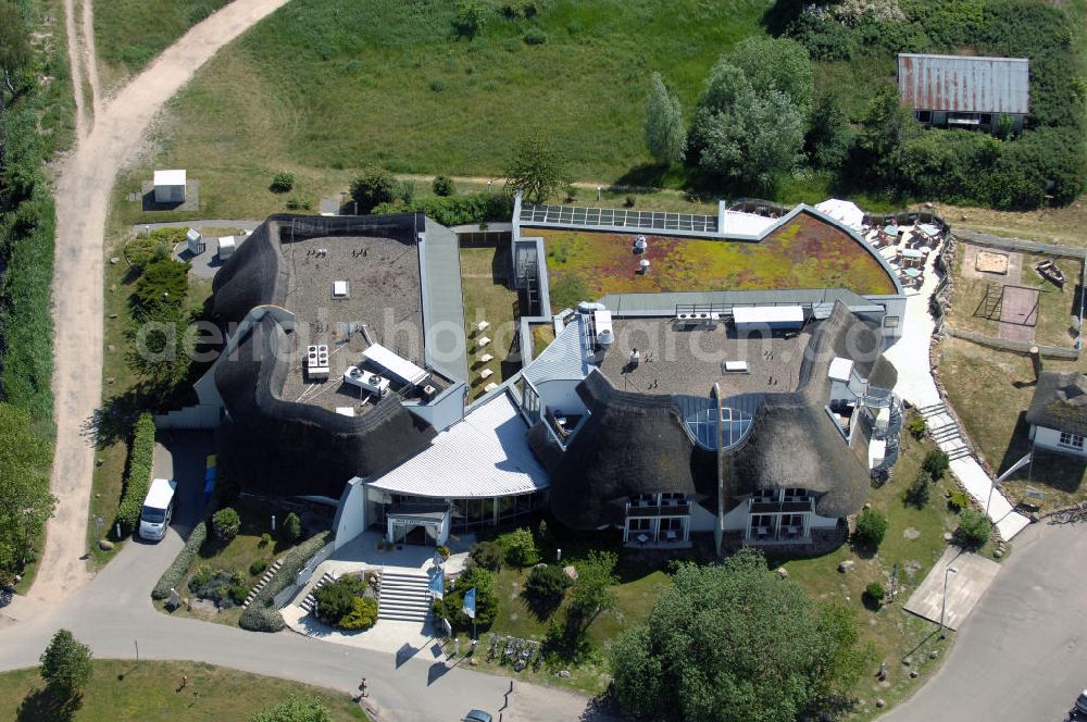 Aerial image Baabe - Blick auf das Hotel Solthus am See auf der Insel Rügen im Ostseebad Baabe. Kontakt: Hotel Solthus Betriebsgesellschaft mbH, Bollwerkstrasse 1, 18586 Ostseebad Baabe / Rügen, Tel. +49(0)38303 8716-0, Fax +49(0)38303 8716-99, e-mail: info@solthus.de