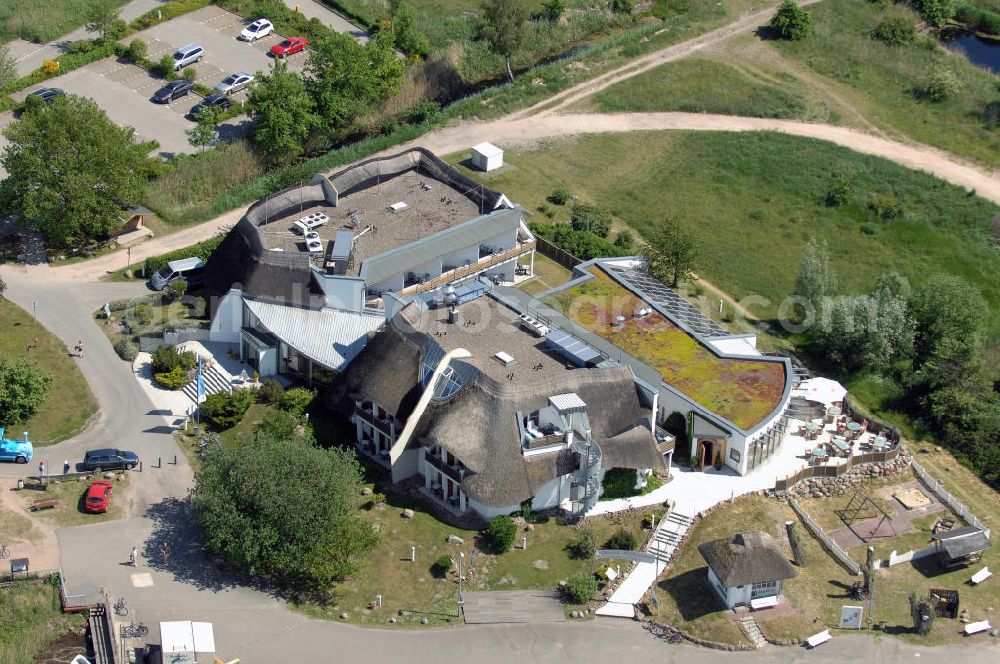 Baabe from the bird's eye view: Blick auf das Hotel Solthus am See auf der Insel Rügen im Ostseebad Baabe. Kontakt: Hotel Solthus Betriebsgesellschaft mbH, Bollwerkstrasse 1, 18586 Ostseebad Baabe / Rügen, Tel. +49(0)38303 8716-0, Fax +49(0)38303 8716-99, e-mail: info@solthus.de