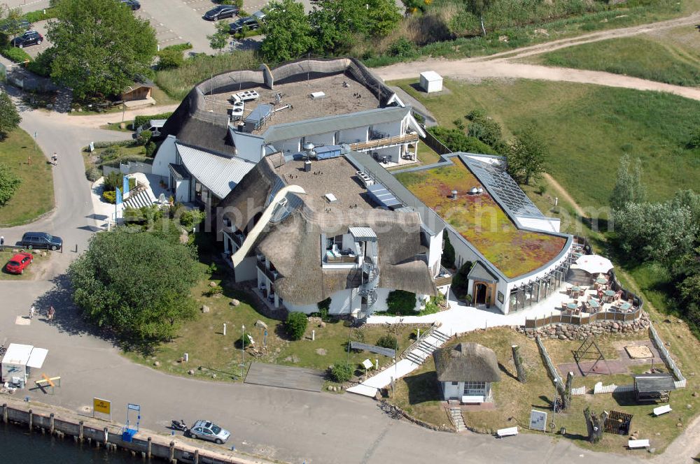 Aerial image Baabe - Blick auf das Hotel Solthus am See auf der Insel Rügen im Ostseebad Baabe. Kontakt: Hotel Solthus Betriebsgesellschaft mbH, Bollwerkstrasse 1, 18586 Ostseebad Baabe / Rügen, Tel. +49(0)38303 8716-0, Fax +49(0)38303 8716-99, e-mail: info@solthus.de