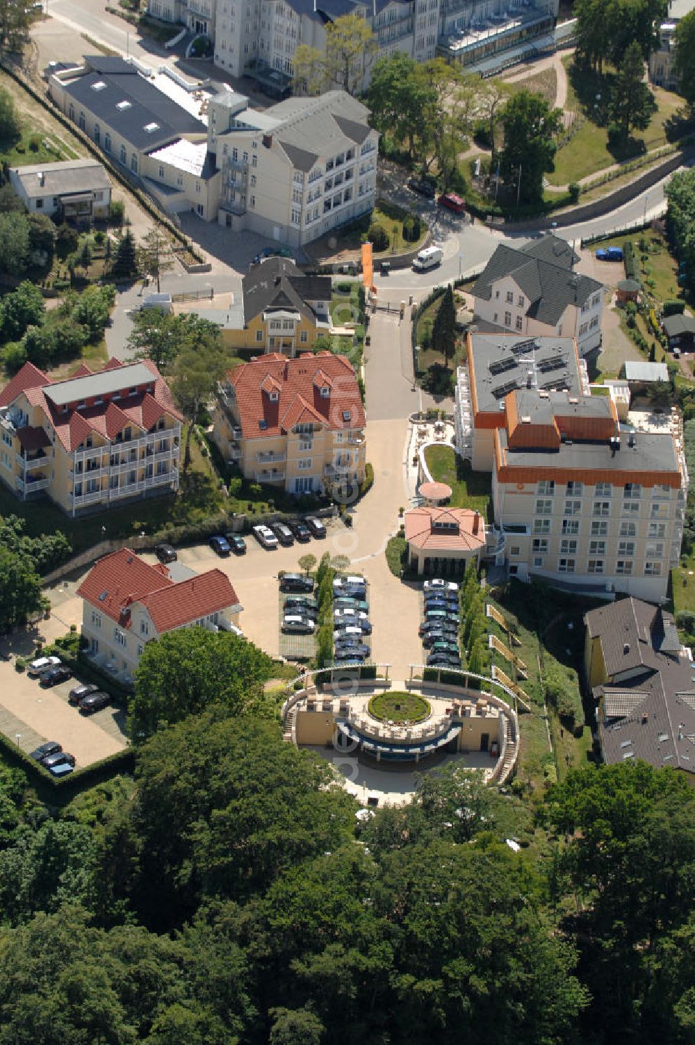 Aerial image Goehren - Blick auf das Hotel Travel Charme Nordperd & Villen im Ostseebad / Seebad Göhren Insel Rügen - Mecklenburg-Vorpommern MV. View onto the hotel Travel Charme Nordperd & Mansion in Baltic sea spa / beach resort Goehren isle / island Ruegen - Mecklenburg-Western Pomerania.