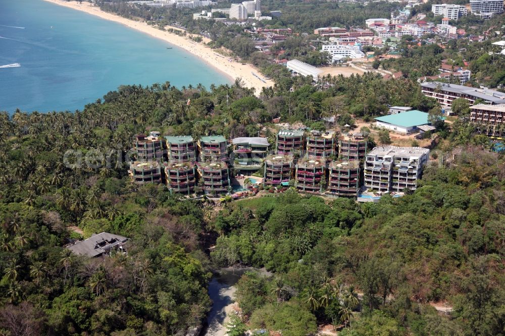 Karon from the bird's eye view: Hotel complex on a mountain ridge near the town of Karon on Phuket Island in Thailand