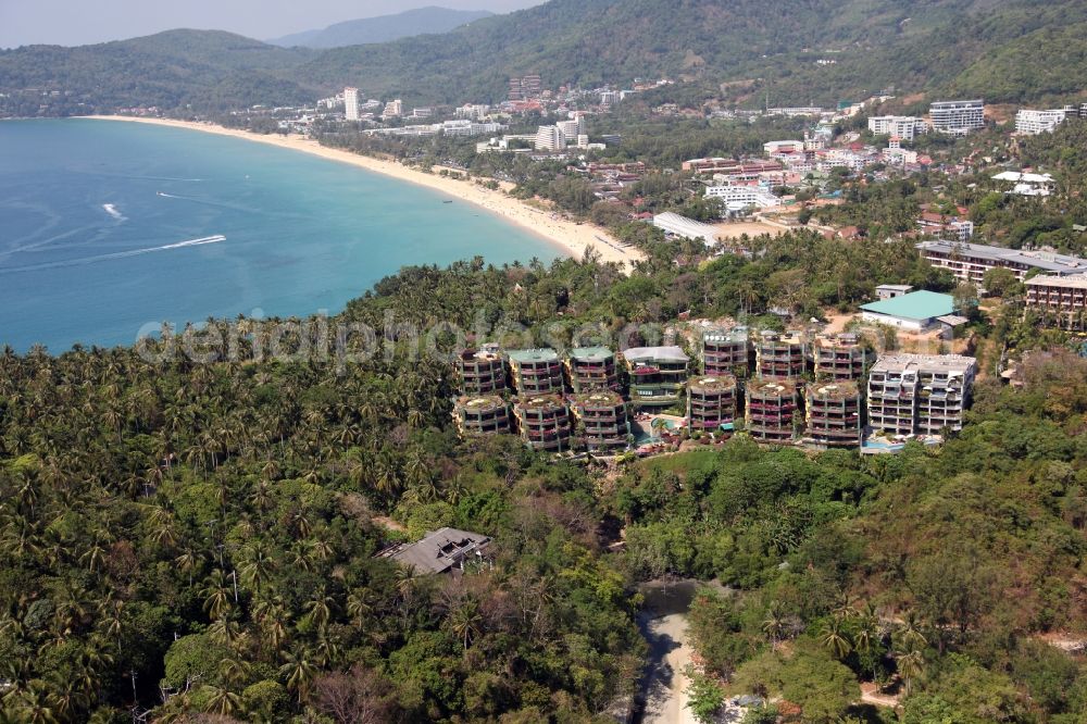 Aerial photograph Karon - Hotel complex on a mountain ridge near the town of Karon on Phuket Island in Thailand