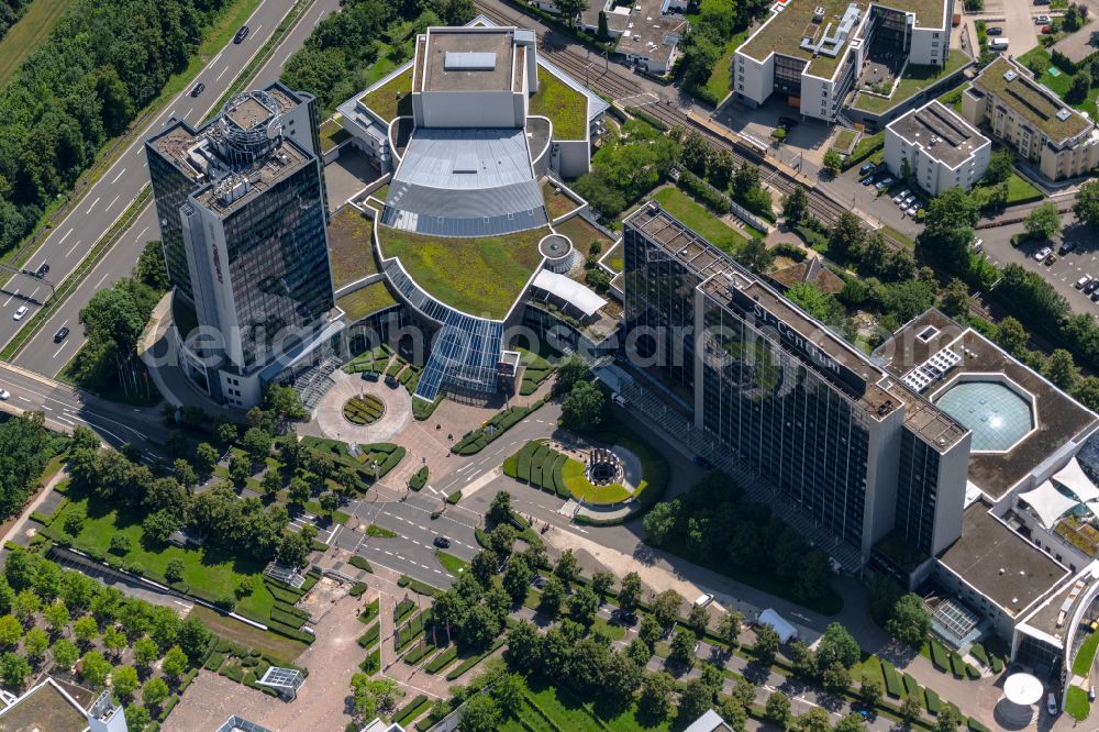 Stuttgart from the bird's eye view: High-rise building of the hotel complex DORMERO Hotel Stuttgart on street Plieninger Strasse in the district Sternhaeule in Stuttgart in the state Baden-Wuerttemberg, Germany