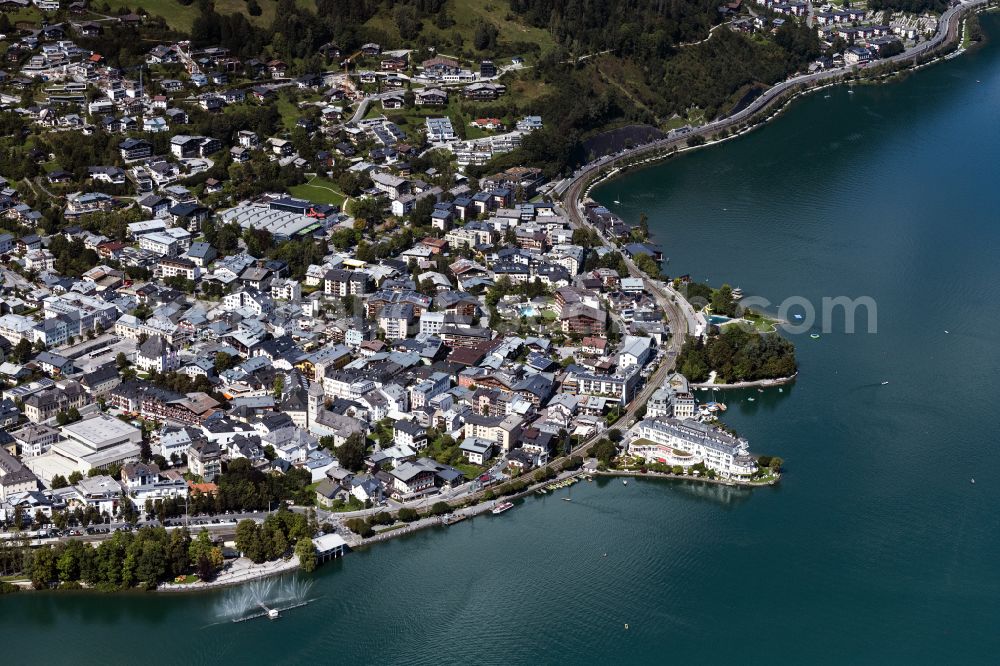 Aerial photograph Zell am See - Complex of the hotel building GRAND HOTEL ZELL AM SEE on street Esplanade in Zell am See in the Alps in Salzburg, Austria