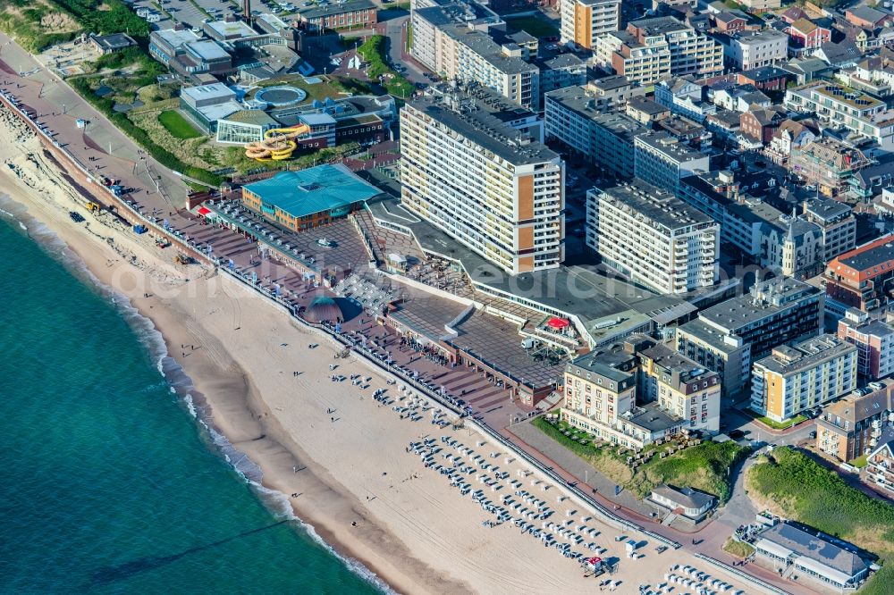 Aerial image Sylt - High-rise building of the hotel complex Haus Metropol in the district Westerland in Sylt on Island Sylt in the state Schleswig-Holstein, Germany