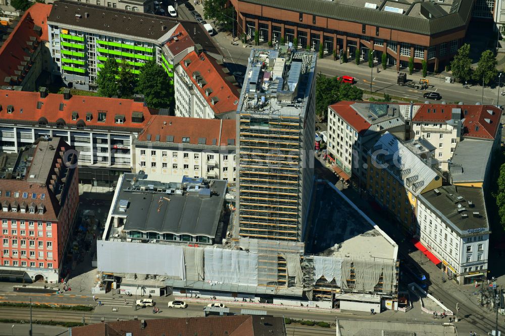 Aerial photograph München - Hotel complex Hotel NH Collection Muenchen Bavaria on Arnulfstrasse in the district Maxvorstadt in Munich in the state Bavaria, Germany