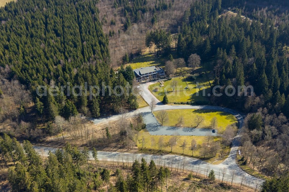 Aerial image Schmallenberg - Complex of the hotel building Hotel Kleins Wiese on Kleins Wiese in the district Bad Fredeburg in Schmallenberg at Sauerland in the state North Rhine-Westphalia, Germany