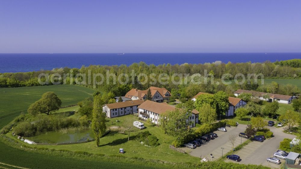 Aerial photograph Diedrichshagen - Complex of the hotel Hotel Ostseeland building on Stolteraer Weg in Diedrichshagen in the state Mecklenburg - Western Pomerania, Germany