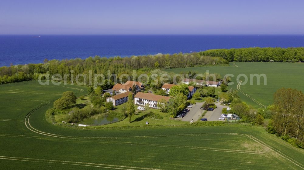 Aerial image Diedrichshagen - Complex of the hotel Hotel Ostseeland building on Stolteraer Weg in Diedrichshagen in the state Mecklenburg - Western Pomerania, Germany