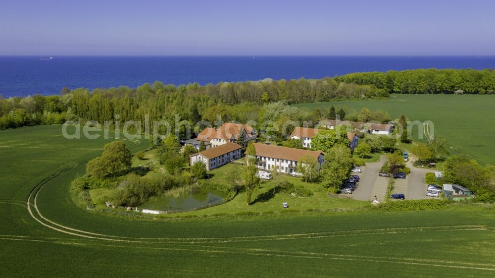 Aerial photograph Diedrichshagen - Complex of the hotel Hotel Ostseeland building on Stolteraer Weg in Diedrichshagen in the state Mecklenburg - Western Pomerania, Germany