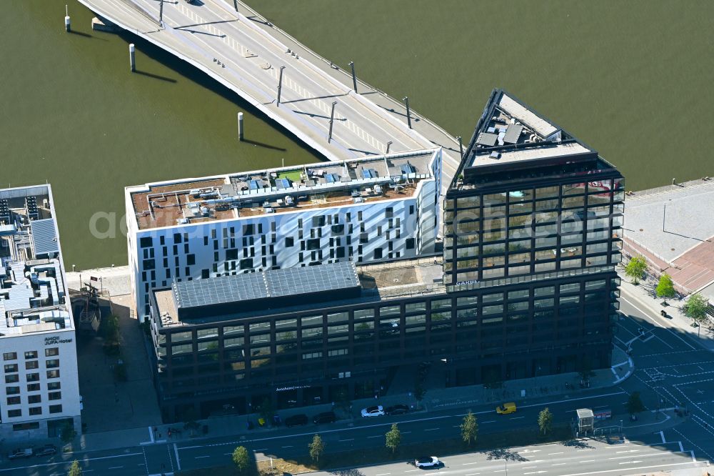 Aerial image Hamburg - Hotel complex JUFA Hotel Hamburg in the Hafencity on Versmannstrasse in Hamburg, Germany