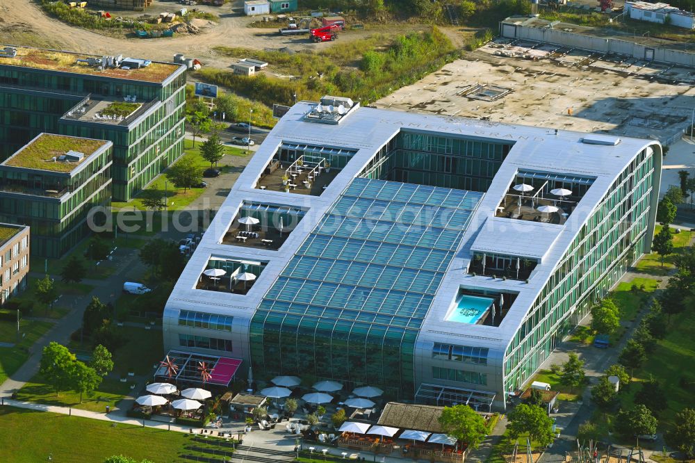 Aerial image Bonn - Complex of the hotel building Koneha Grand Bonn Am Bonner Bogen in the district Beuel in Bonn in the state North Rhine-Westphalia, Germany