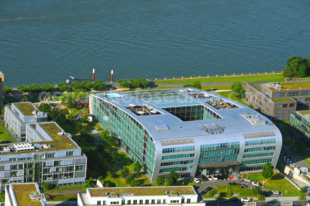 Aerial image Bonn - Complex of the hotel building Koneha Grand Bonn Am Bonner Bogen in the district Beuel in Bonn in the state North Rhine-Westphalia, Germany