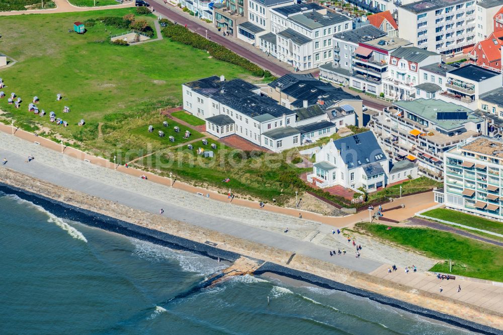 Aerial image Norderney - Complex of the hotel building Meeresburg in Norderney in the state Lower Saxony, Germany