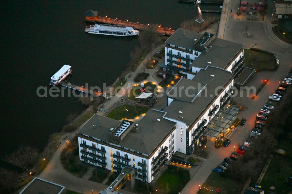 Aerial image Neuruppin - Complex of the hotel building Resort Mark Brandenburg in Neuruppin in the state Brandenburg, Germany