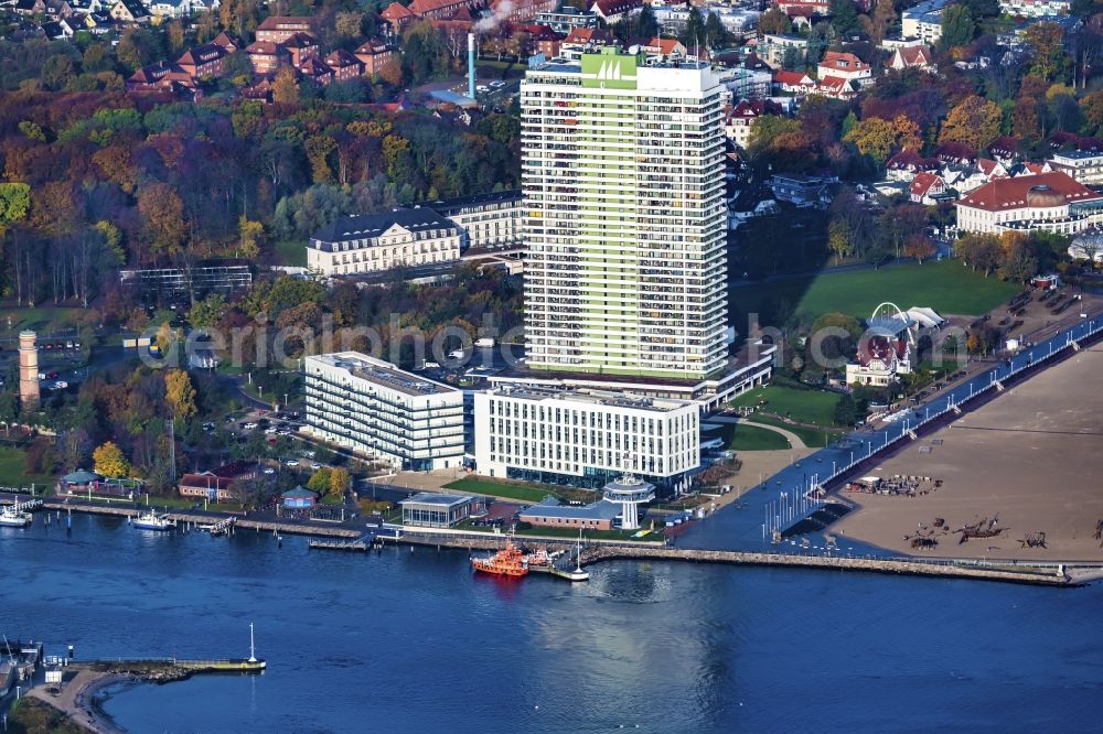 Aerial photograph Lübeck - Hotel complex a-ja Resort Travemuende in Travemuende in the state Schleswig-Holstein, Germany