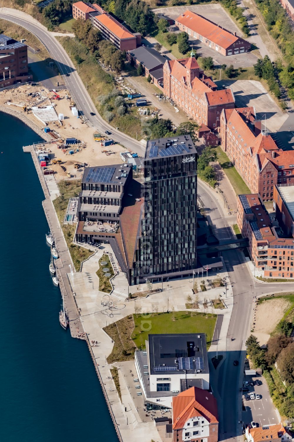 Aerial photograph Sonderborg - High-rise building of the hotel complex in Sonderborg in Syddanmark, Denmark