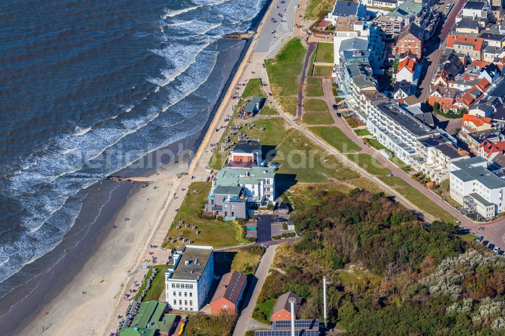 Aerial image Norderney - Hotel complex Strandhotel Pique on Norderney in the state Lower Saxony, Germany