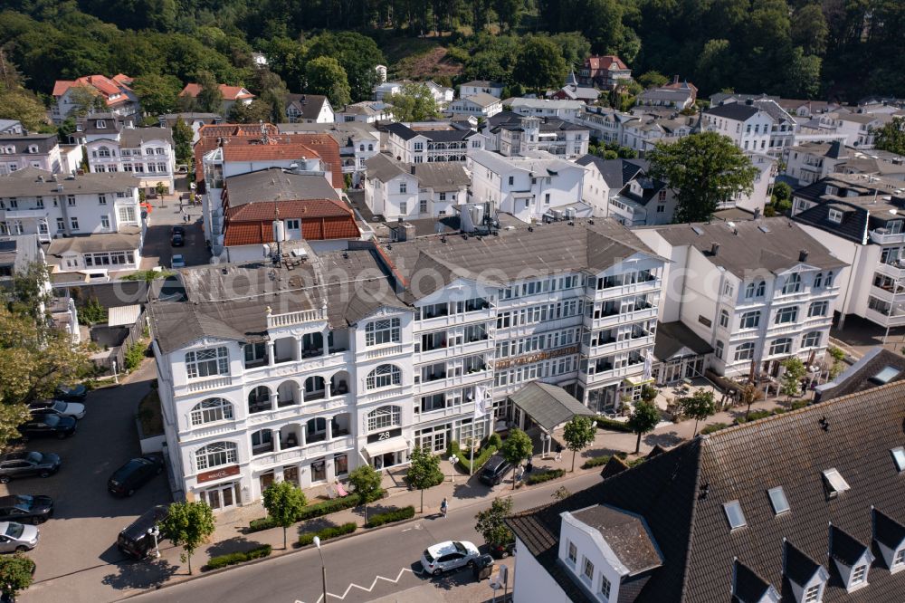 Binz from above - Complex of the hotel building Vier Jahreszeiten in Binz island Ruegen in the state Mecklenburg - Western Pomerania, Germany