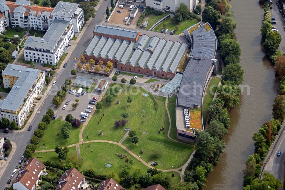 Aerial photograph Bamberg - Complex of the hotel building of Welcome Kongresshotel Bamberg am Ufer des Linken Regnitzarm in Bamberg in the state Bavaria, Germany