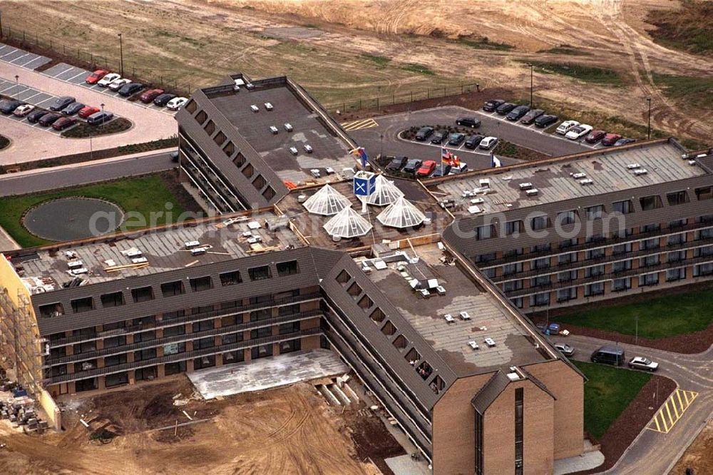 Brandenburg-Dahlewitz from above - Hotelneubau auf dem Gewerbegebiet Dahlewitz an der Autobahn bei Ludwigsfelde