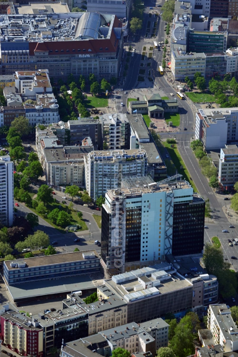 Berlin from the bird's eye view: Hotel construction site in the Philips high-rise by Rui chain at the Kant Strasse in Berlin Charlottenburg