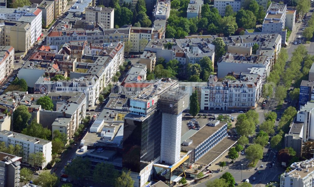 Aerial photograph Berlin - Hotel construction site in the Philips high-rise by Rui chain at the Kant Strasse in Berlin Charlottenburg