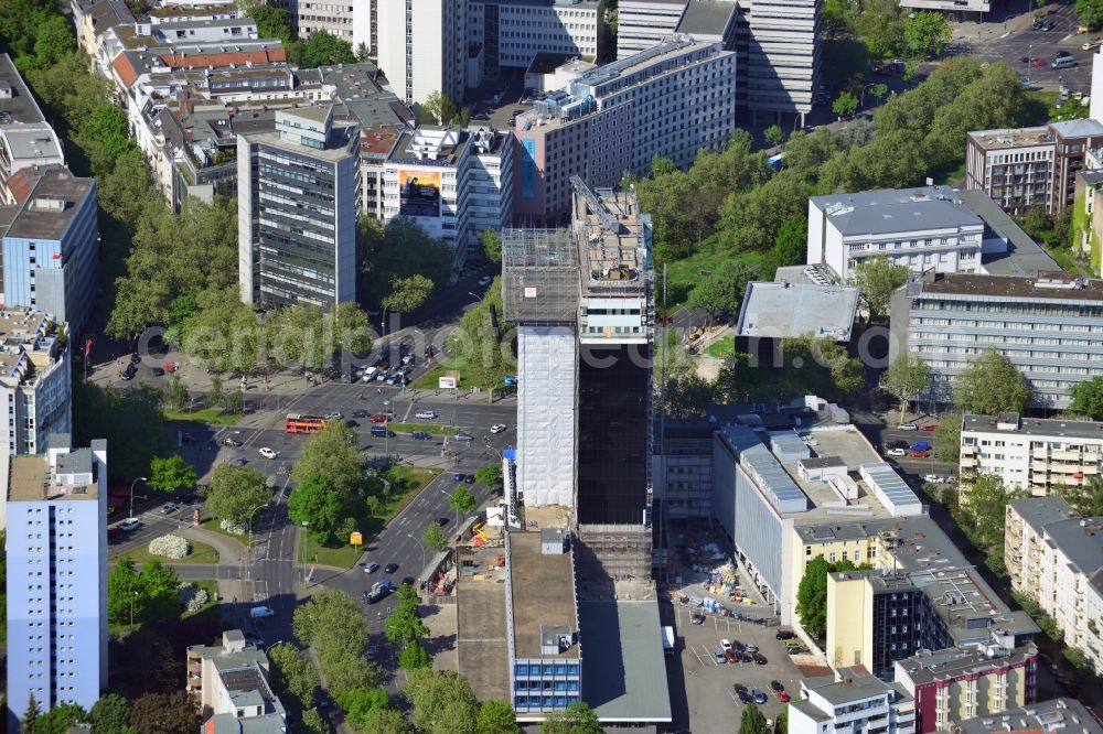 Berlin from the bird's eye view: Hotel construction site in the Philips high-rise by Rui chain at the Kant Strasse in Berlin Charlottenburg