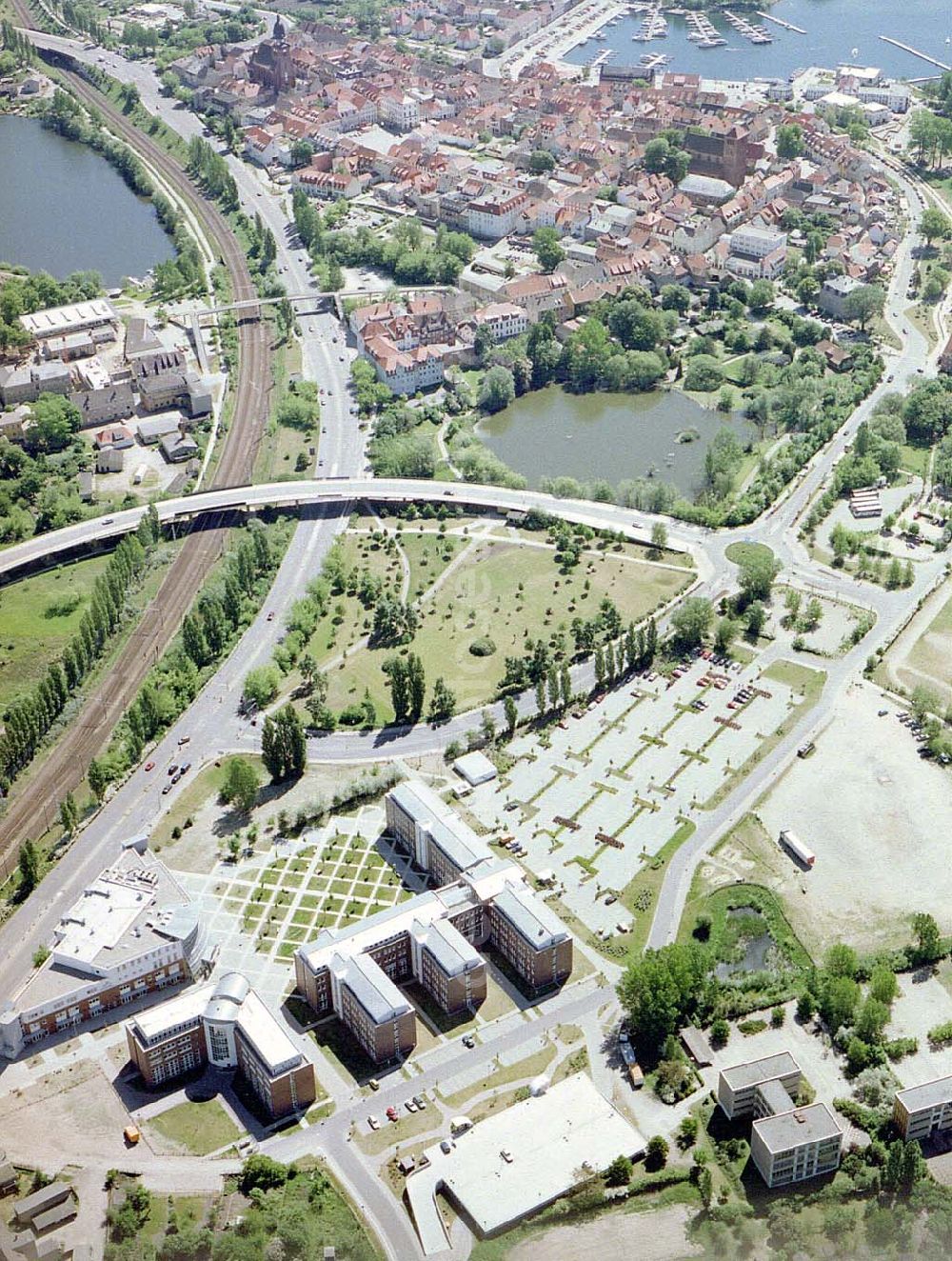 Waren - Müritz / MV from above - Hotelneubau in Waren - Müritz.