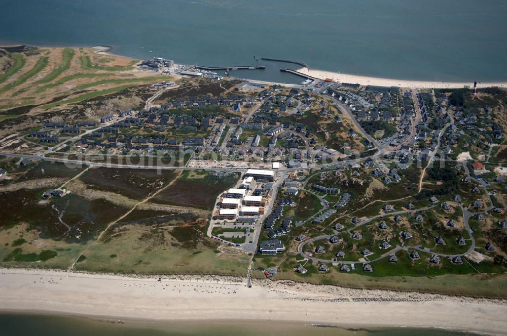 Hörnum auf Sylt from above - Stadtansicht von Hörnum auf Sylt. Kontakt: Tourismus-Service Hörnum, Rantumer Str. 20, 25997 Hörnum/Sylt, Tel. +49(0)4651 9626-0, Fax +49(0)4651 9626-66, E-Mail: info@hoernum.de