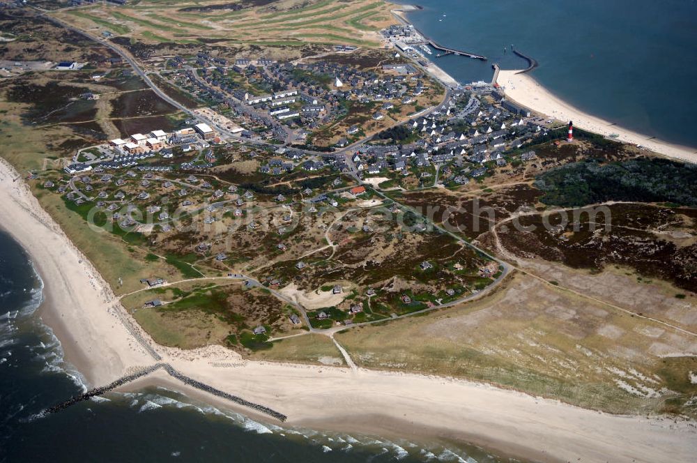 Hörnum auf Sylt from above - Stadtansicht von Hörnum auf Sylt. Kontakt: Tourismus-Service Hörnum, Rantumer Str. 20, 25997 Hörnum/Sylt, Tel. +49(0)4651 9626-0, Fax +49(0)4651 9626-66, E-Mail: info@hoernum.de