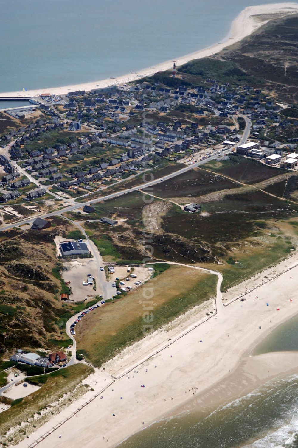 Aerial photograph Hörnum auf Sylt - Stadtansicht von Hörnum auf Sylt. Kontakt: Tourismus-Service Hörnum, Rantumer Str. 20, 25997 Hörnum/Sylt, Tel. +49(0)4651 9626-0, Fax +49(0)4651 9626-66, E-Mail: info@hoernum.de