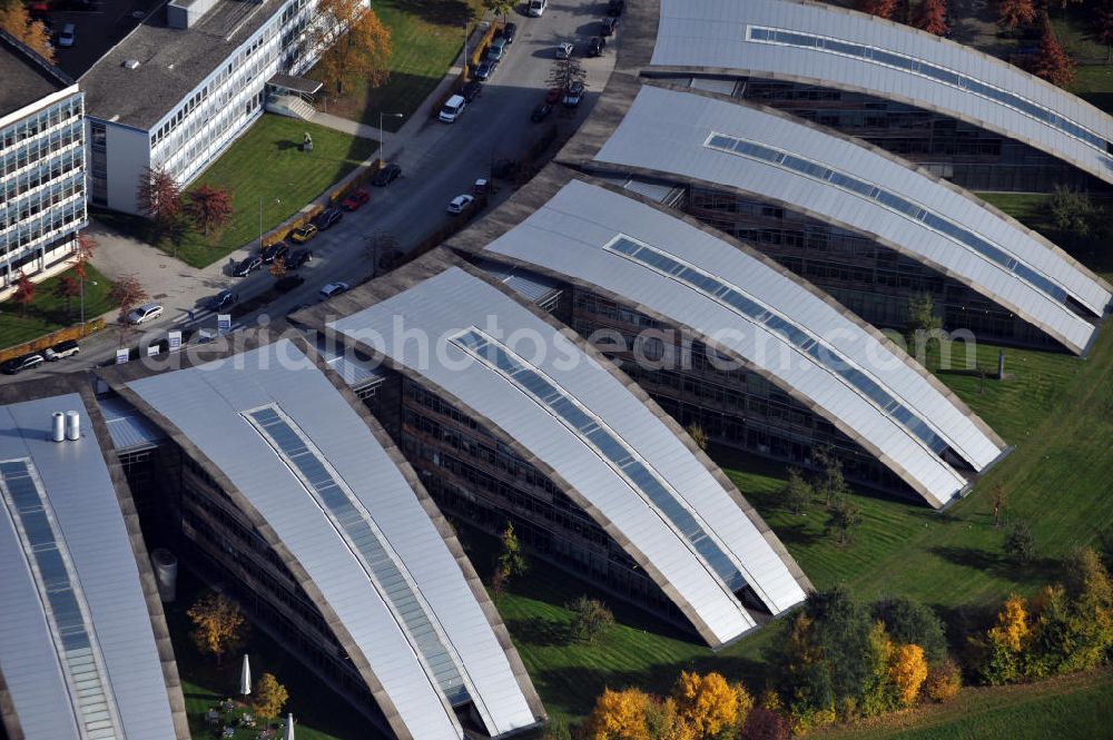 Aerial image Offenburg - Die Verlagsgebäude des Konzerns Hubert Burda Media Holding Kommanditgesellschaft in Offenburg. The publishers buildings of the concern Hubert Burda Media Holding limited commercial partnership at the town Offenburg.