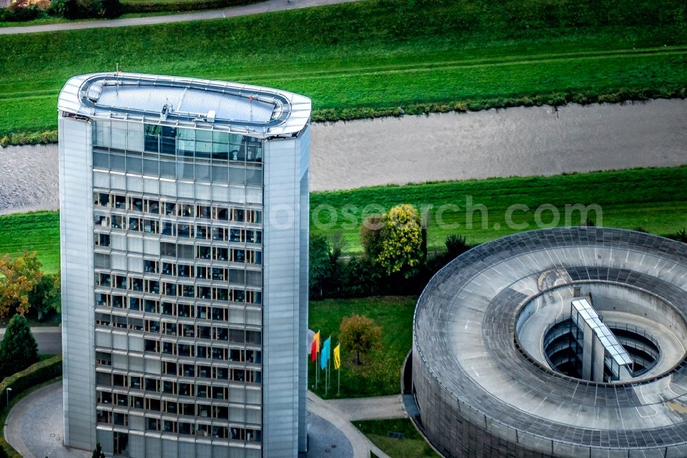 Offenburg from above - The Burda Publishing site and the exhibition grounds in Offenburg in the state Baden-Wurttemberg