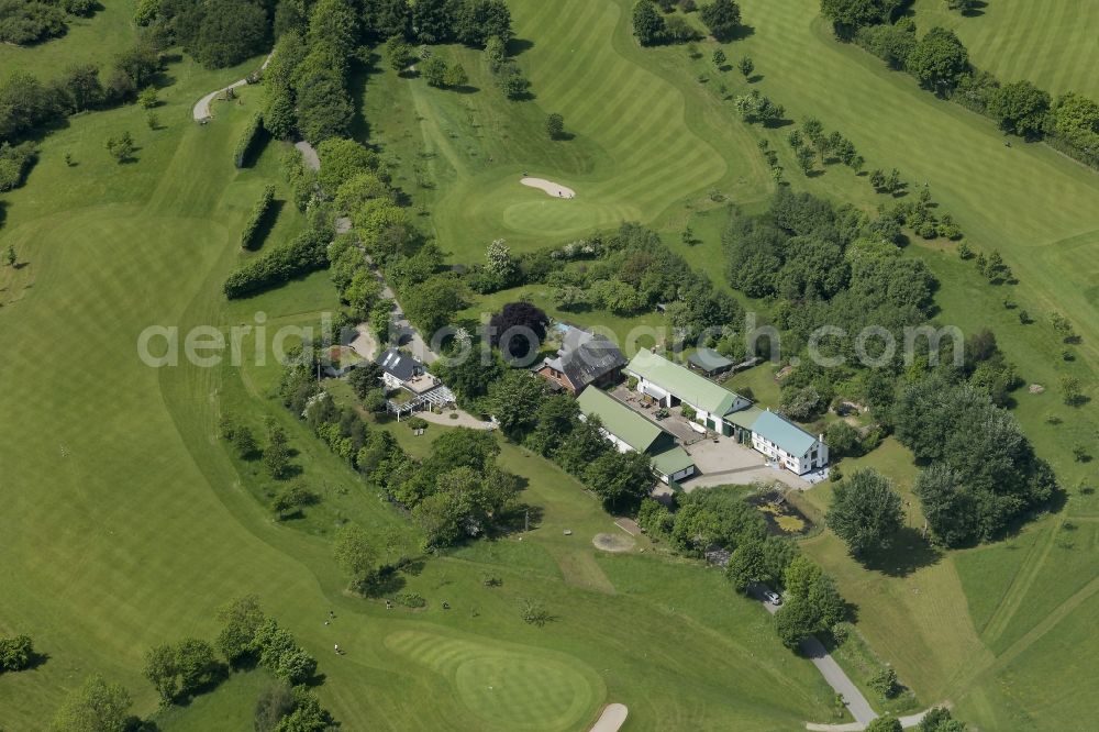 Glücksburg from above - Houses surrounded by a golf course in Gluecksburg in Schleswig-Holstein