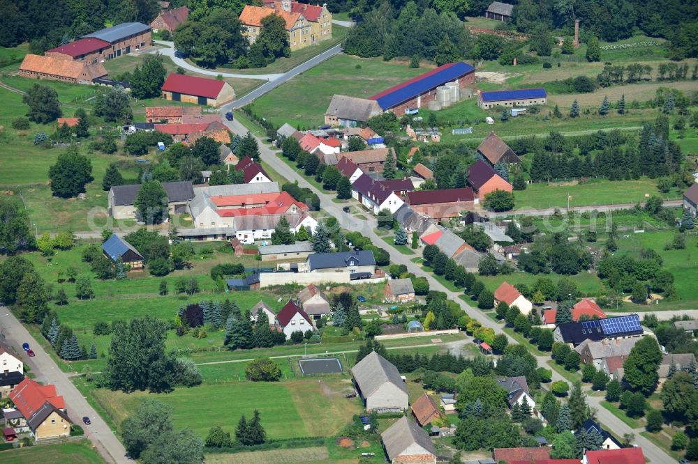 Beesdau from above - Rows of houses of the village Beesdau in the state of Brandenburg in Germany