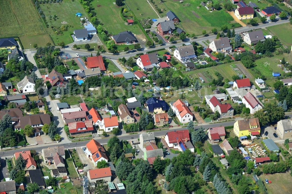 Aerial image Tettau - Rows of houses of the village Tettau in the state of Saxony in Germany