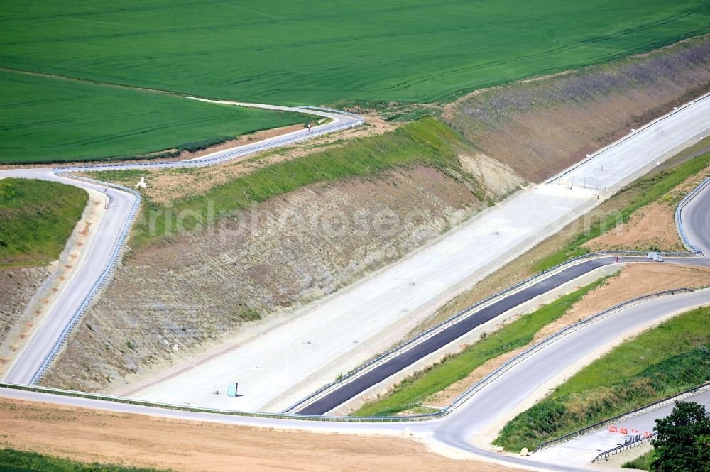 Aerial photograph Steigra OT Kalzendorf - ICE new stretch of railway track near by Kalzendorf in Saxony-Anhalt