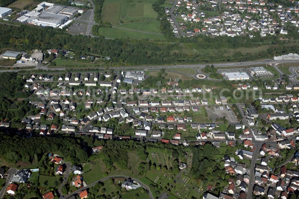 Weierbach from the bird's eye view: Local view of Idar-Oberstein in the state of rhineland-palatinate