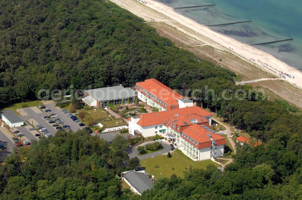 Aerial photograph Graal-Müritz - Blick auf das IFA Graal-Müritz Hotel, Spa & Tagungen in Graal-Müritz in Mecklenburg-Vorpommern MV. Das Hotel liegt in der Waldstraße 1 und direkt an der Ostsee, Kontakt: