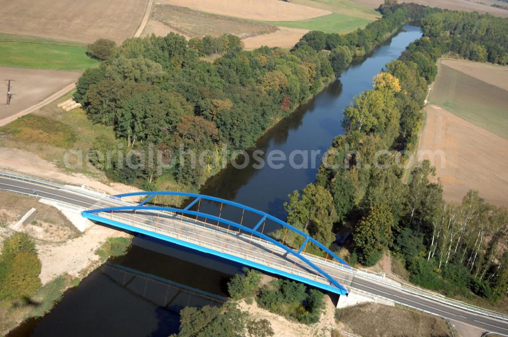 Aerial image Ihleburg - Blick auf die Ihleburger Brücke. Die Brücke wurde im Jahr 2008 erbaut und überführt den Elbe-Havel-Kanal bei km 343,071.