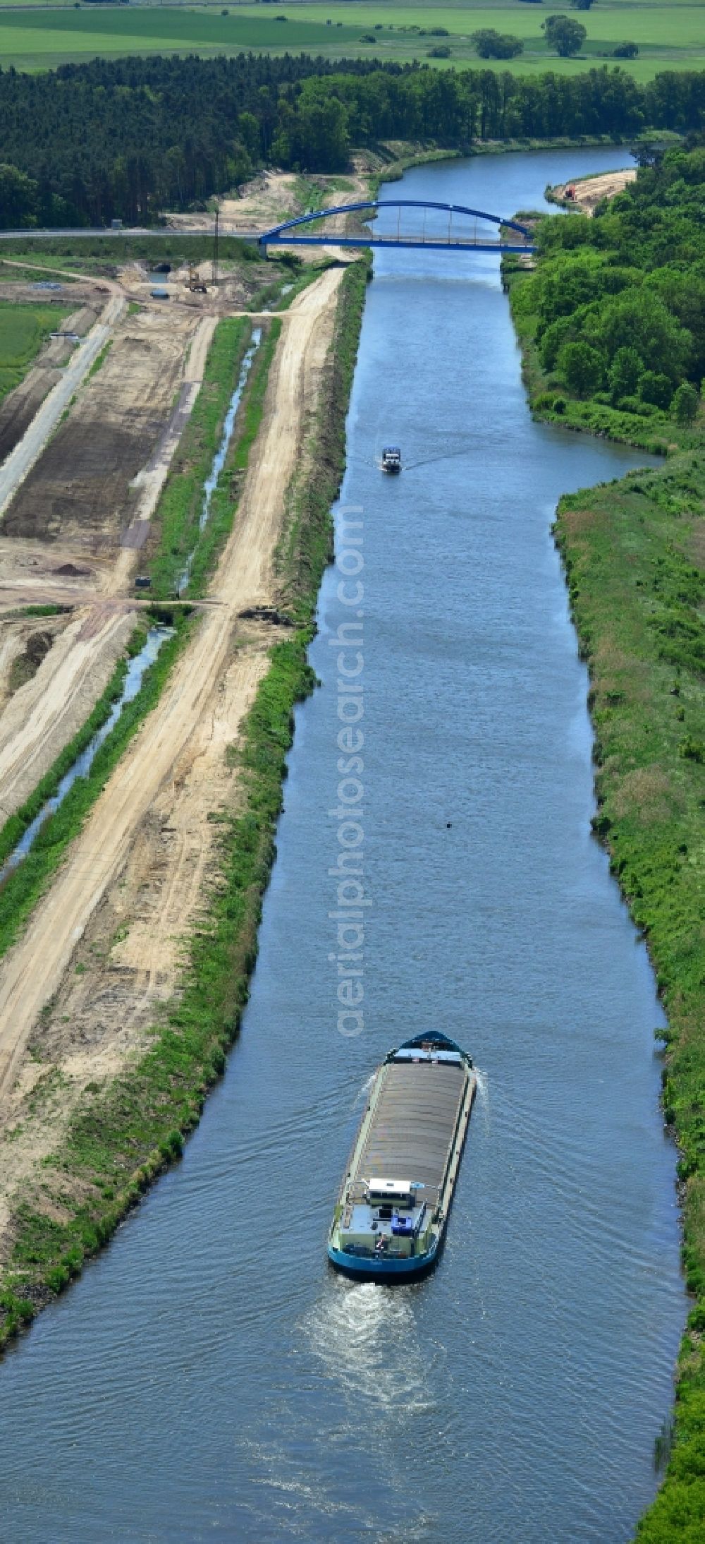 Ihleburg from above - Ihleburger bridge over the Elbe-Havel Canal at Ihleburg in Saxony-Anhalt