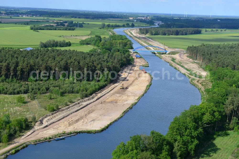 Ihleburg from above - Ihleburger bridge over the Elbe-Havel Canal at Ihleburg in Saxony-Anhalt