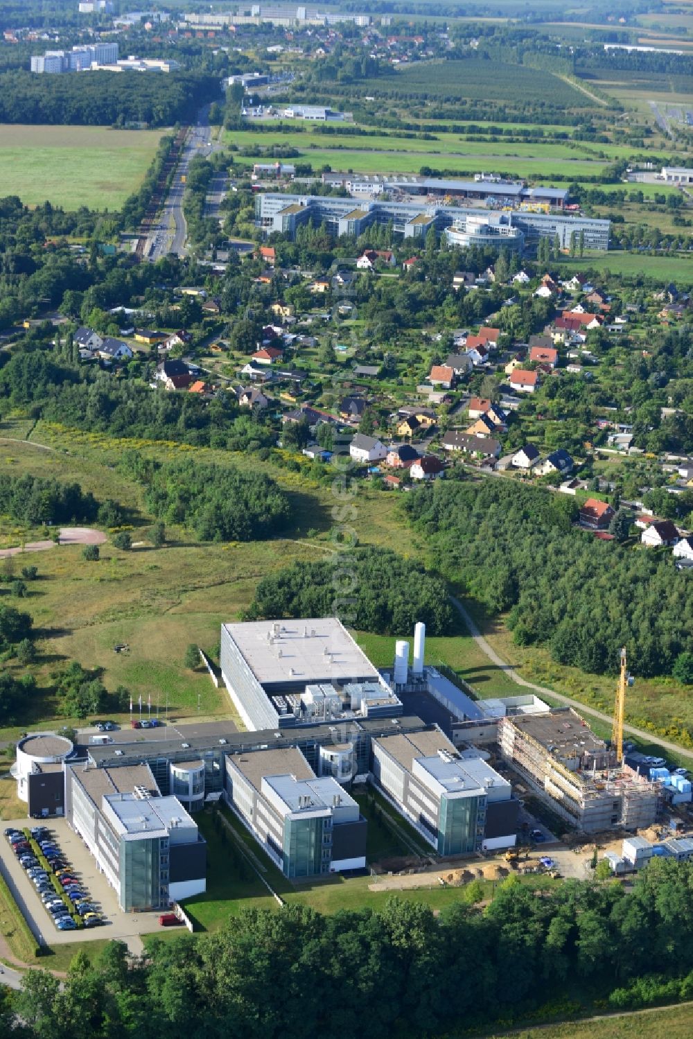 Aerial image Frankfurt / Oder - Building the IHP GmbH-Innovations for High Performance Microelectronics Technology in Frankfurt / Oder in Brandenburg