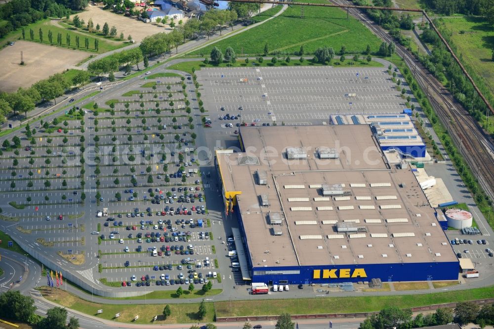 Duisburg from above - View of the furniture store IKEA in Duisburg