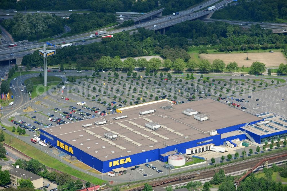 Aerial photograph Duisburg - View of the furniture store IKEA in Duisburg